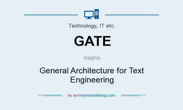 What does GATE mean? It stands for General Architecture for Text Engineering