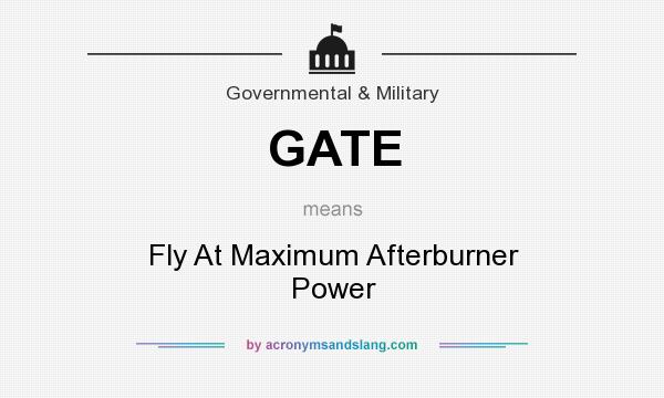 What does GATE mean? It stands for Fly At Maximum Afterburner Power