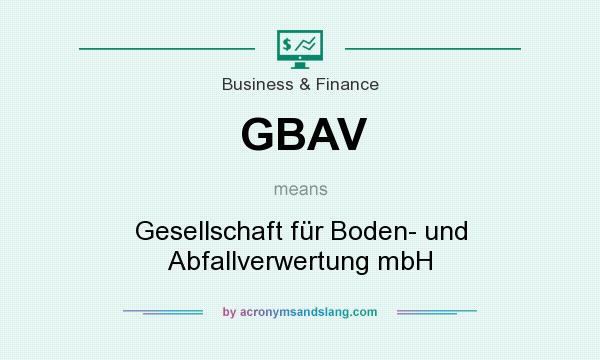 What does GBAV mean? It stands for Gesellschaft für Boden- und Abfallverwertung mbH