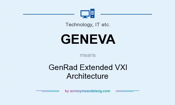 What does GENEVA mean? It stands for GenRad Extended VXI Architecture