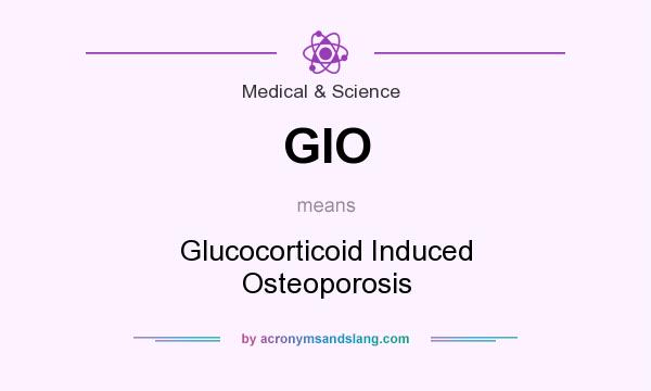 What does GIO mean? It stands for Glucocorticoid Induced Osteoporosis