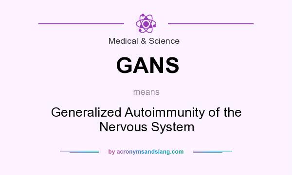 What does GANS mean? It stands for Generalized Autoimmunity of the Nervous System