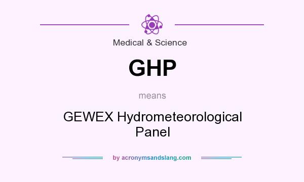 What does GHP mean? It stands for GEWEX Hydrometeorological Panel