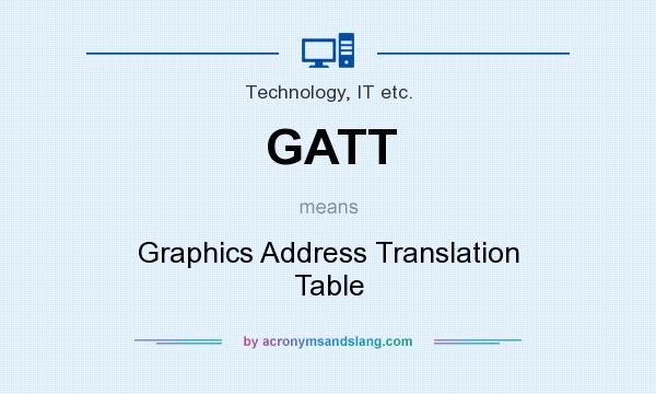 What does GATT mean? It stands for Graphics Address Translation Table