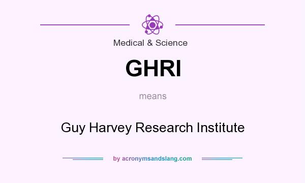 What does GHRI mean? It stands for Guy Harvey Research Institute