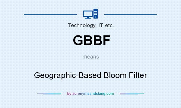 What does GBBF mean? It stands for Geographic-Based Bloom Filter
