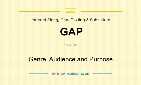 What does GAP mean? It stands for Genre, Audience and Purpose