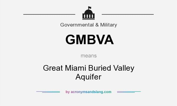 What does GMBVA mean? It stands for Great Miami Buried Valley Aquifer