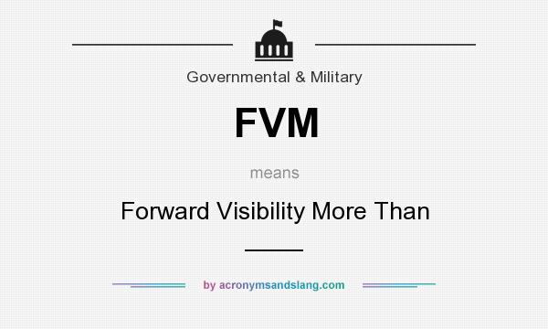What does FVM mean? It stands for Forward Visibility More Than ____