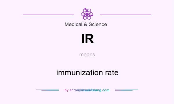What does IR mean? It stands for immunization rate