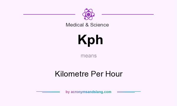 What does Kph mean? It stands for Kilometre Per Hour