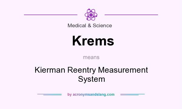 What does Krems mean? It stands for Kierman Reentry Measurement System