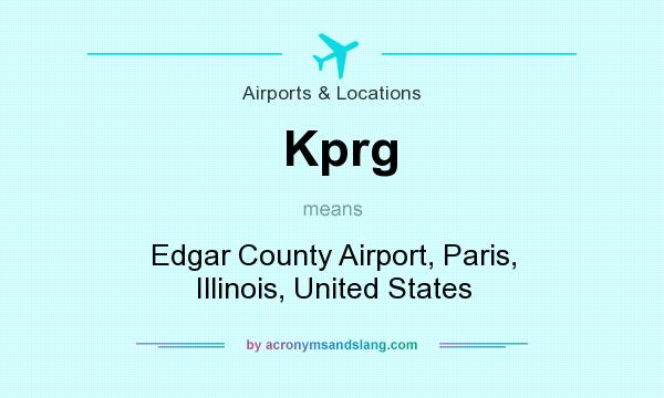 What does Kprg mean? It stands for Edgar County Airport, Paris, Illinois, United States