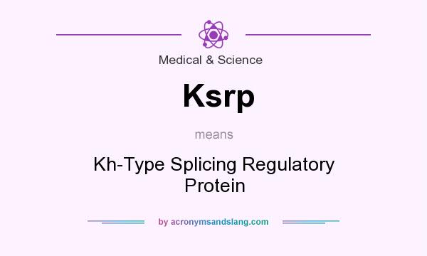 What does Ksrp mean? It stands for Kh-Type Splicing Regulatory Protein