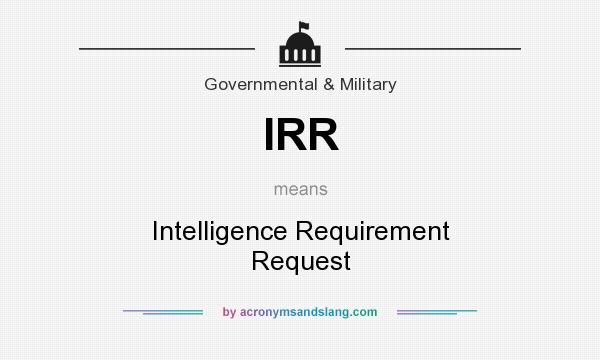 What does IRR mean? It stands for Intelligence Requirement Request