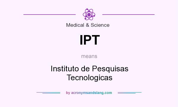What does IPT mean? It stands for Instituto de Pesquisas Tecnologicas