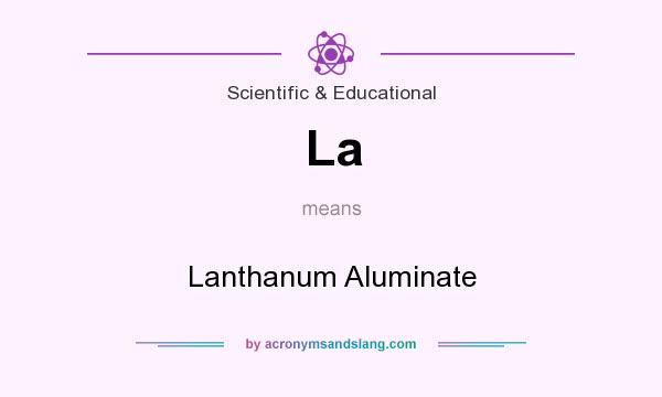 What does La mean? It stands for Lanthanum Aluminate