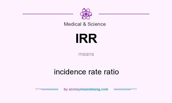 What does IRR mean? It stands for incidence rate ratio