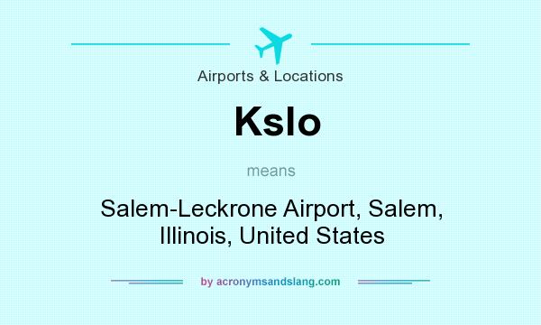 What does Kslo mean? It stands for Salem-Leckrone Airport, Salem, Illinois, United States