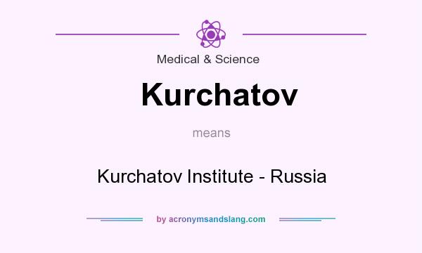 What does Kurchatov mean? It stands for Kurchatov Institute - Russia