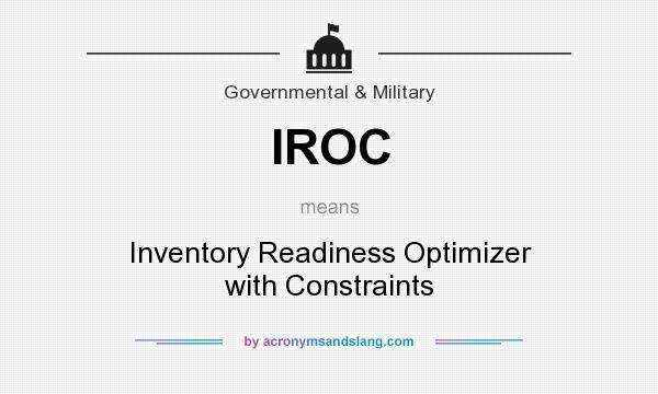 What does IROC mean? It stands for Inventory Readiness Optimizer with Constraints