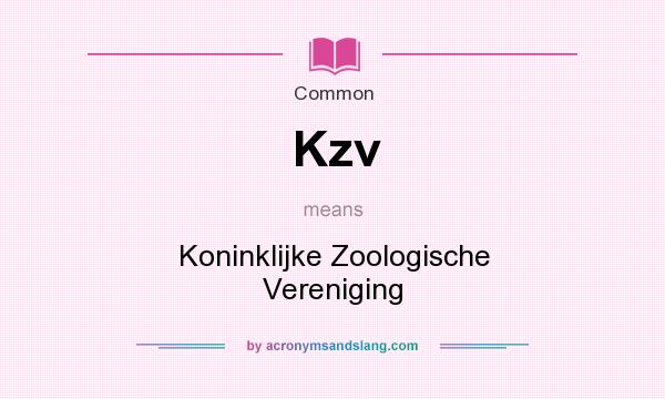 What does Kzv mean? It stands for Koninklijke Zoologische Vereniging