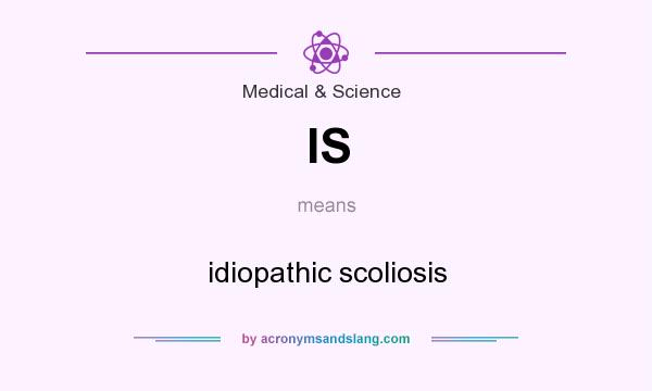 What does IS mean? It stands for idiopathic scoliosis