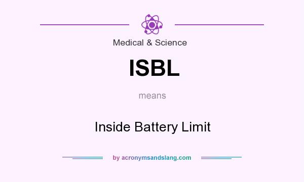 What does ISBL mean? It stands for Inside Battery Limit