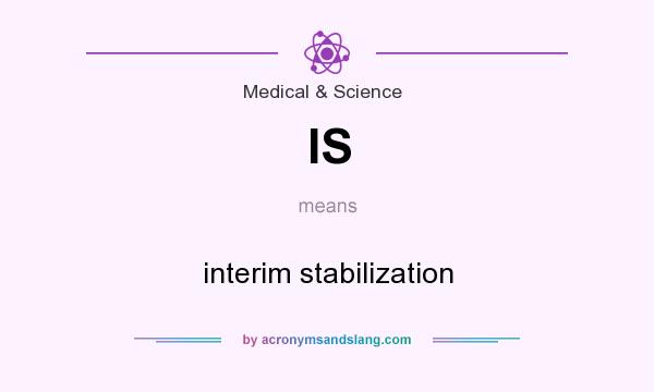 What does IS mean? It stands for interim stabilization