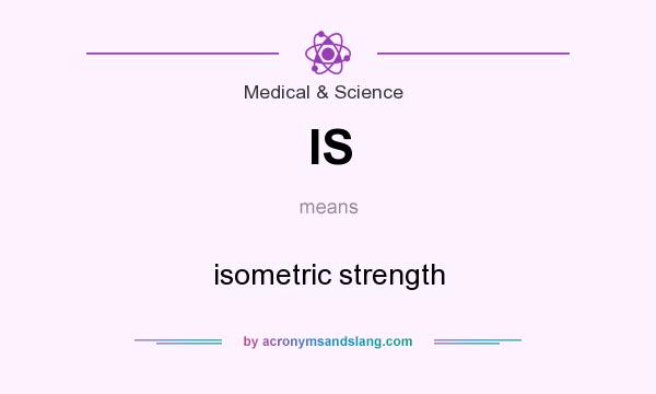 What does IS mean? It stands for isometric strength