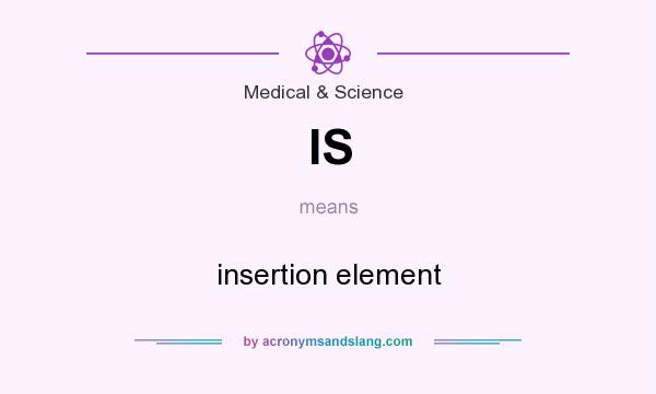 What does IS mean? It stands for insertion element