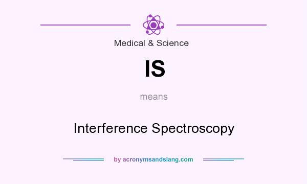 What does IS mean? It stands for Interference Spectroscopy