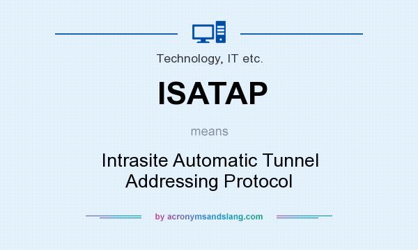 What does ISATAP mean? It stands for Intrasite Automatic Tunnel Addressing Protocol