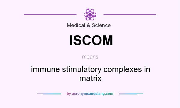 What does ISCOM mean? It stands for immune stimulatory complexes in matrix