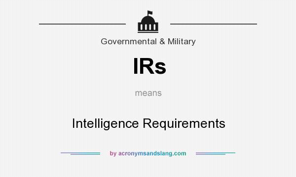 What does IRs mean? It stands for Intelligence Requirements