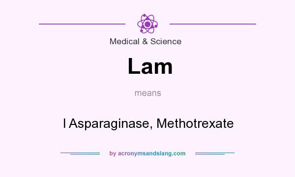 What does Lam mean? It stands for l Asparaginase, Methotrexate