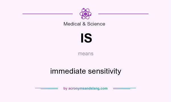 What does IS mean? It stands for immediate sensitivity