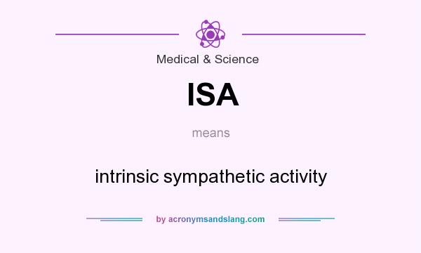What does ISA mean? It stands for intrinsic sympathetic activity