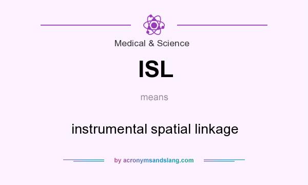 What does ISL mean? It stands for instrumental spatial linkage