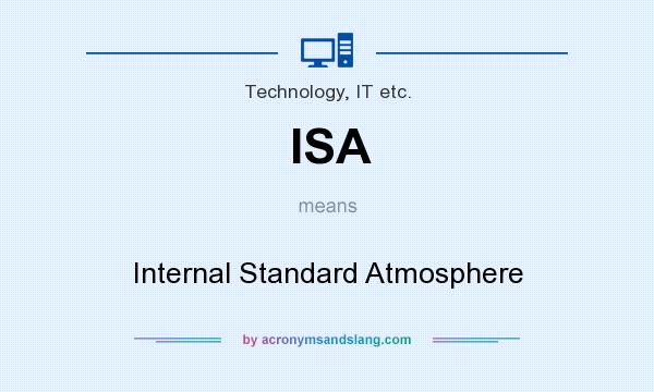 What does ISA mean? It stands for Internal Standard Atmosphere