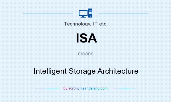 What does ISA mean? It stands for Intelligent Storage Architecture