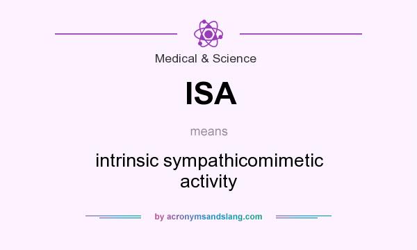 What does ISA mean? It stands for intrinsic sympathicomimetic activity