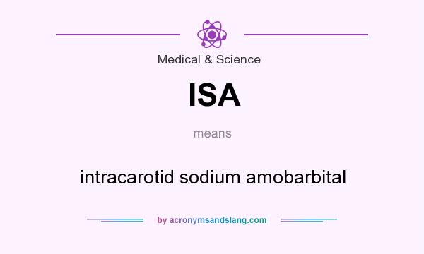 What does ISA mean? It stands for intracarotid sodium amobarbital