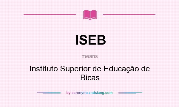 What does ISEB mean? It stands for Instituto Superior de Educação de Bicas