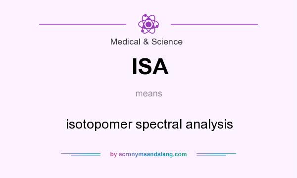 What does ISA mean? It stands for isotopomer spectral analysis