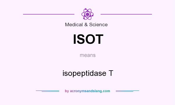 What does ISOT mean? It stands for isopeptidase T