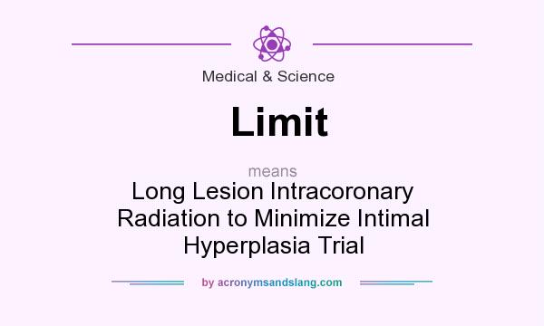 What does Limit mean? It stands for Long Lesion Intracoronary Radiation to Minimize Intimal Hyperplasia Trial