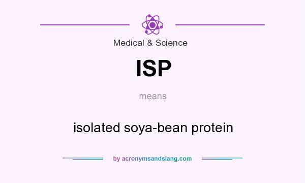What does ISP mean? It stands for isolated soya-bean protein