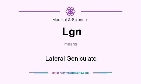 What does Lgn mean? It stands for Lateral Geniculate
