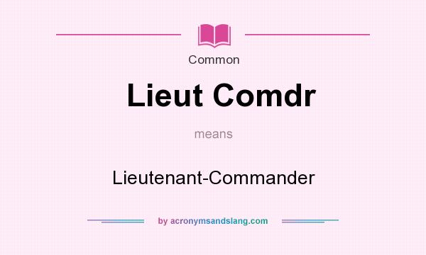 What does Lieut Comdr mean? It stands for Lieutenant-Commander